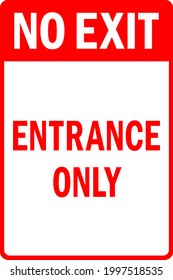 No Exit Entrance Only Sign Emergency Stock Vector (Royalty Free ...