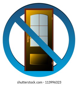 No exit icon on a white background
