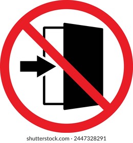 No exit sign . Prohibited exit icon vector . No fire exit sign