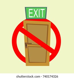 No Exit Sign. Stock flat vector illustration.