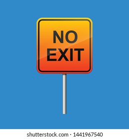 No exit sign vector illustration.