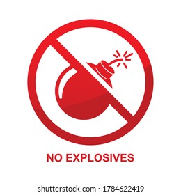 No hay signos de explosivos aislados en la ilustración del vector de fondo blanco.