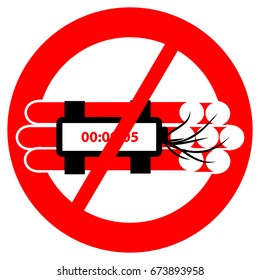 No explosives symbol isolated on white background. Vector illustration.