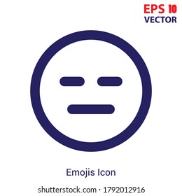 No Expression emoji outline vector icon. Thin line emoji icon, flat vector simple element illustration from editable emoji concept. Eps10 vector illustration.