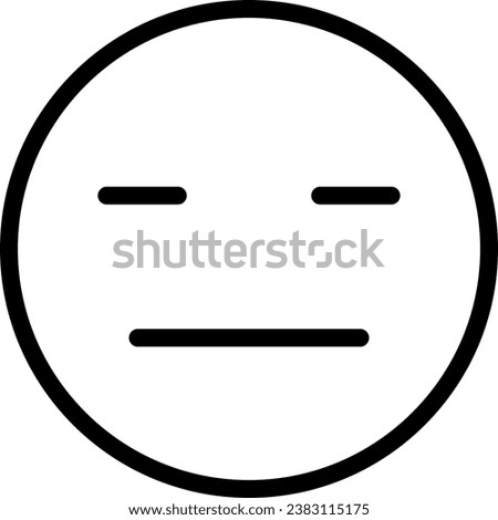 no expression line icon illustration vector