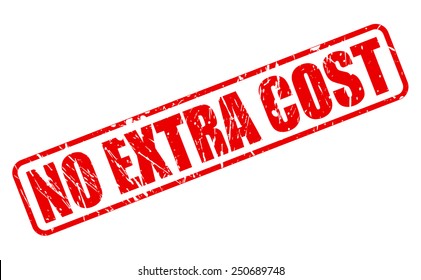 No extra cost red stamp text on white