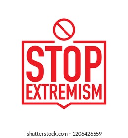No extremism campaign icon. Vector stock illustration of stop extremism background concept, isolated on a white background.