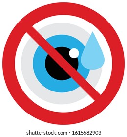 No  Eye drop prohibited sign. 