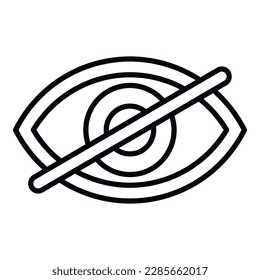 No eye icon outline vector. Web contact. App interface