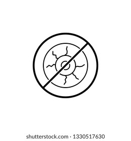 No Eye icon. Simple thin line, outline vector of Halloween ban, prohibition, forbid icons for UI and UX, website or mobile application