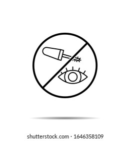 No eye, mascara icon. Simple thin line, outline vector of beauty ban, prohibition, forbiddance icons for ui and ux, website or mobile application