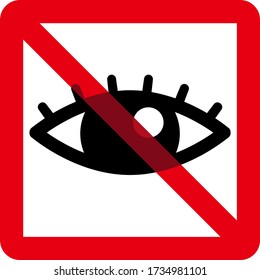 No eye sign Isolated vector illustration