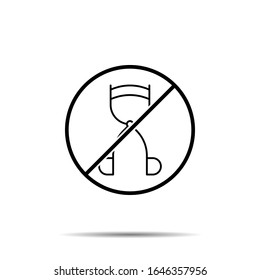 No eyelashes curler icon. Simple thin line, outline vector of beauty ban, prohibition, forbiddance icons for ui and ux, website or mobile application