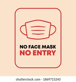 No Face Mask No Entry icon vector image