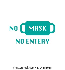 NO FACE MASK NO ENTRY illustrator.