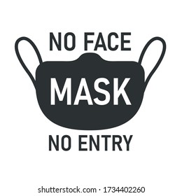 no face mask no entry. The label does not provide service to people who do not wear a mask.