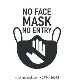 no face mask no entry. The label does not provide service to people who do not wear a mask.