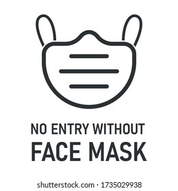 no face mask no entry. The label does not provide service to people who do not wear a mask.