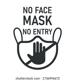 no face mask no entry. The label does not provide service to people who do not wear a mask.