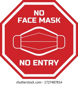 No Face Mask No Entry Sign