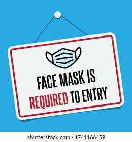 No face mask No entry sign. Information warning sign about quarantine measures in public places. Restriction and caution COVID-19. Vector used for web, print, banner, flyer