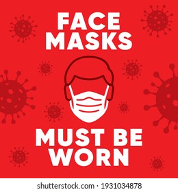 No face mask No entry sign. Vector warning sign without a face mask no entry and keep a distance. COVID-19 caution front public places door plate. Print sticker. Put on a face mask before the entrance