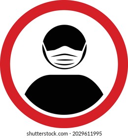 No Face Mask No Entry Sign.