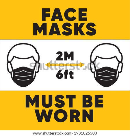 No face mask No entry sign. Vector warning sign without a face mask no entry and keep a distance. COVID-19 caution front public places door plate. Print sticker. Put on a face mask before the entrance