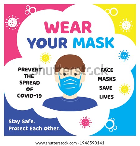 No face mask No entry sign. Vector warning sign without a face mask no entry and keep a distance. COVID-19 caution front public places door plate. Print sticker. Put on a face mask before the entrance