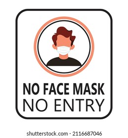 No Face Mask No Entry Vector Design.