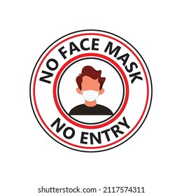 No Face Mask No Entry Vector Design.