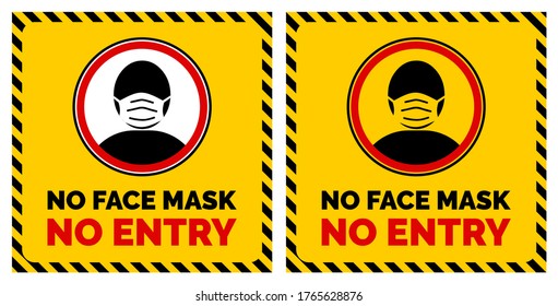 no face mask no entry, warning for wearing face mask
