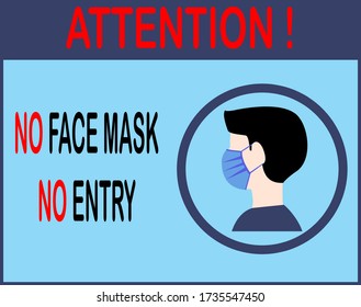 no face mask no entry,icon, notice or clip art
