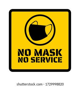 No face mask, no service. Novel Coronavirus COVID-19 or 2019-nCoV. Template for sign, background, banner, poster. Vector EPS10 illustration
