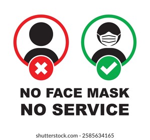 no face mask no service symbol vector design illustration