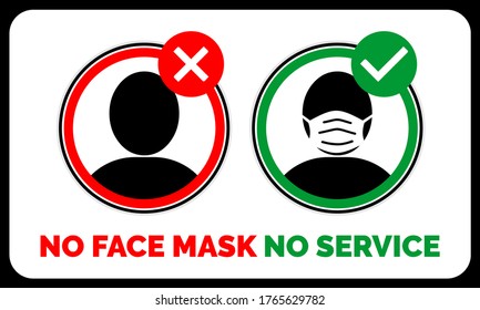 No Face Mask No Service, Warning For Wearing Face Mask