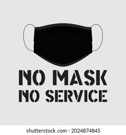 No face mask no service warning, mandatory information Template for sign