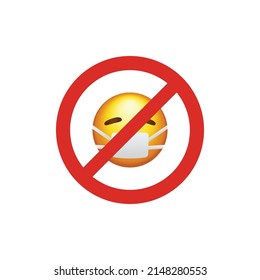 No face mask sign icon isolated on white background. Mask off symbol modern, simple, vector, icon for website design, mobile app, ui. Vector Illustration