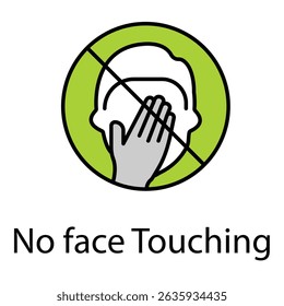 No Face Touching Vector Icon for Hygiene