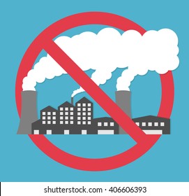 No Factory Antipollution Sign Concept Factory Stock Vector (Royalty ...