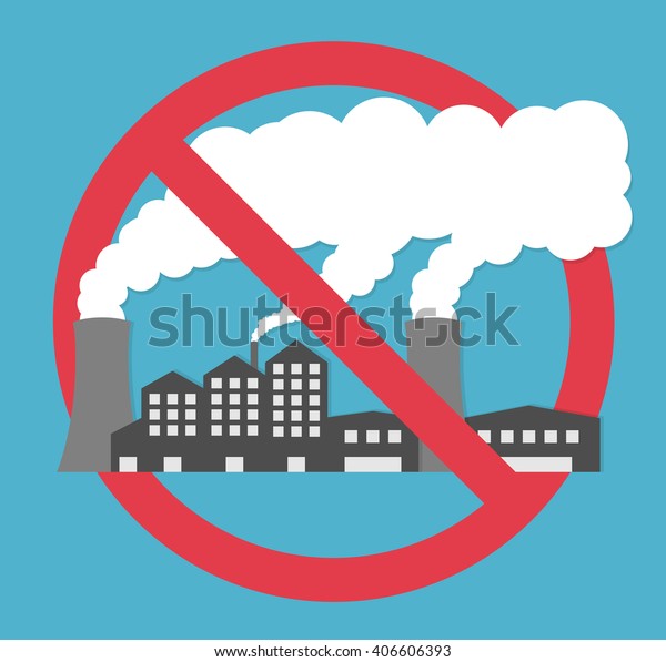 No Factory Antipollution Sign Concept Factory Stock Vector (Royalty ...