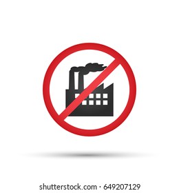 No Factory Symbol On White Background Stock Vector (Royalty Free ...