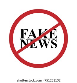 No Fake News symbol on white background. Vector illustration.