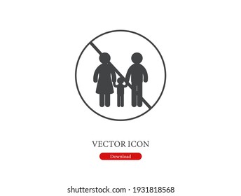 No family vector icon. Editable stroke. Symbol in Line Art Style for Design, Presentation, Website or Apps Elements, Logo. Pixel vector graphics - Vector