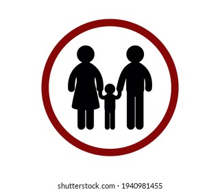 No family vector icon.  Editable stroke. Linear style sign for use on web design and mobile apps, logo. Symbol illustration. Pixel vector graphics - Vector