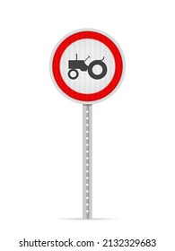 No farm vehicles road sign on a white background. Vector illustration.