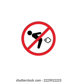 no fart allowed sign template vector, do not fart symbol prohibition