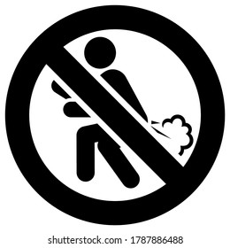 No farting forbidden sign, modern round sticker