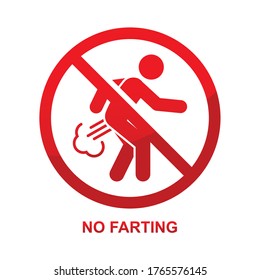 No farting sign isolated no white background vector illustration.