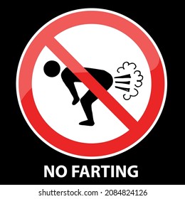 No Farting, sign and sticker vector